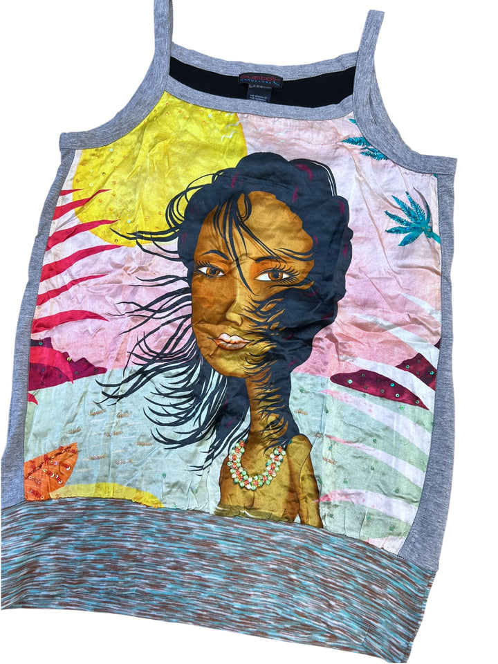 Custo Barcelona vintage silk & cotton tank top medium