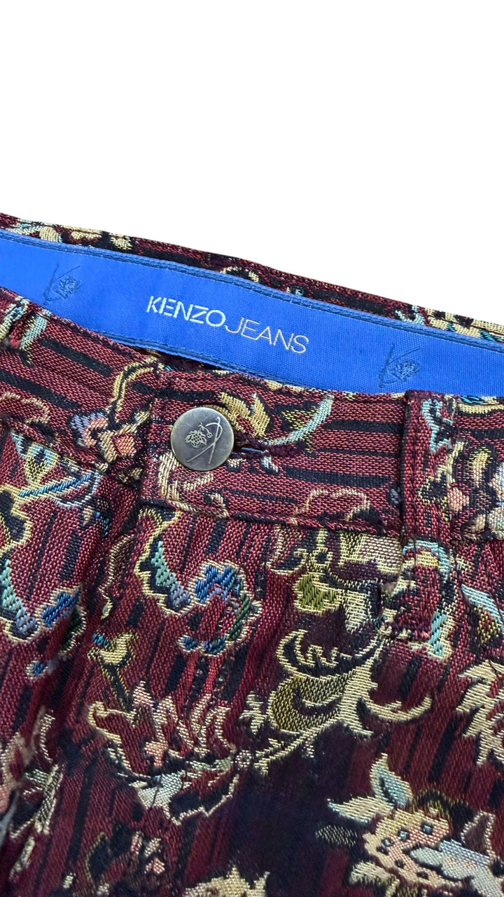 Kenzo vintage floral tapestry pattern trousers
