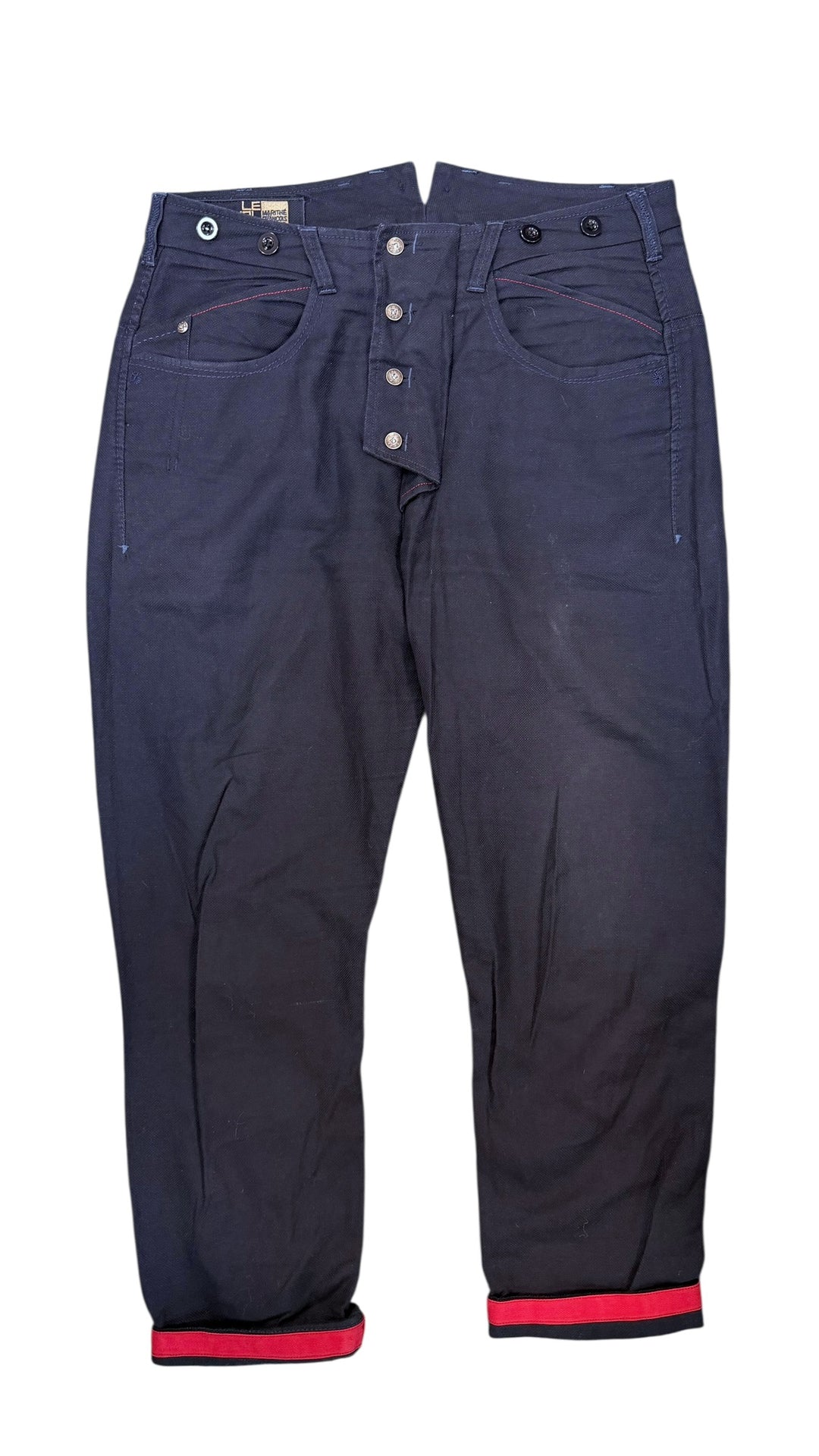 Marithé + François Girbaud navy cropped trousers