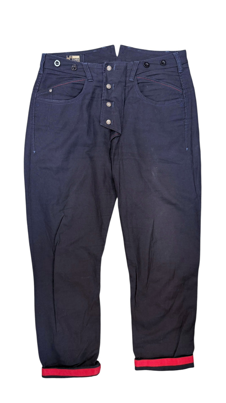 Marithé + François Girbaud navy cropped trousers
