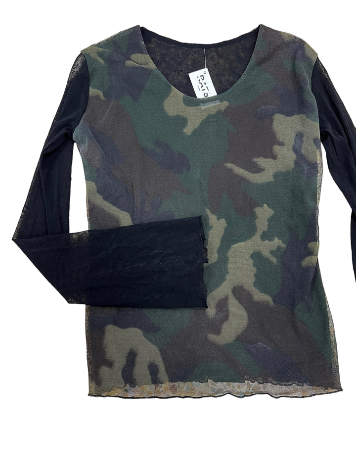 Y2k Camouflage Mesh Top Women’s Small