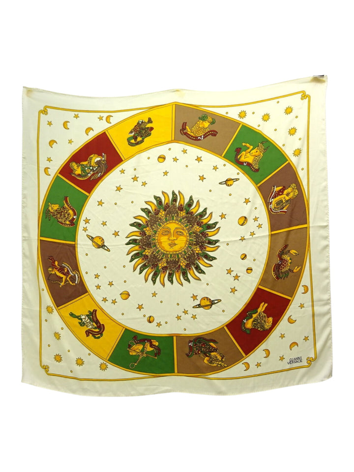 Gianni Versace celestial/zodiac design vintage silk scarf