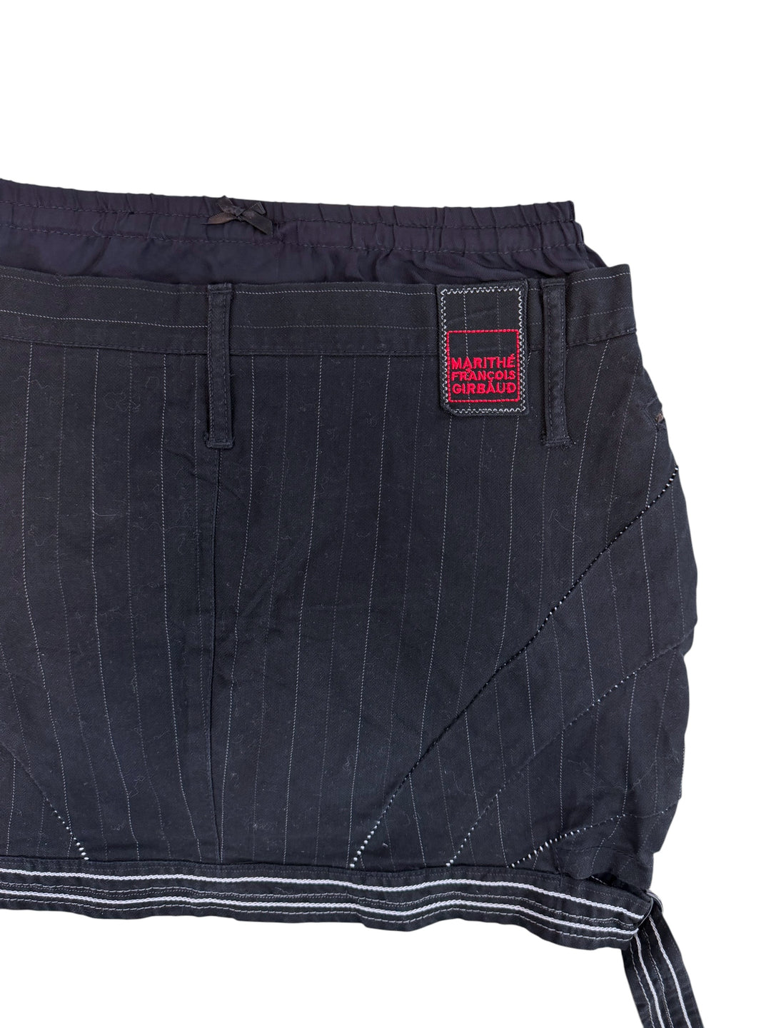 Marithé + François Girbaud pinstripe utility mini skirt