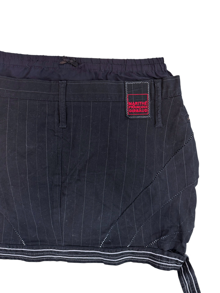 Marithé + François Girbaud pinstripe utility mini skirt
