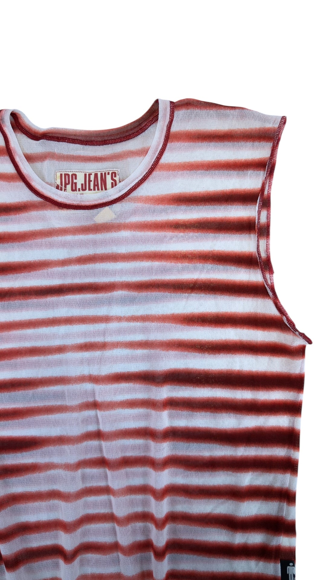Jean Paul Gaultier mesh striped sheer top