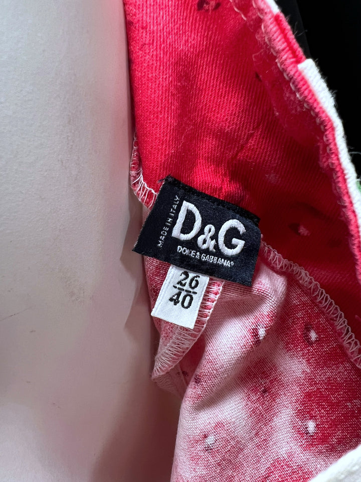Dolce&Gabbana Vintage Strawberry Pinafore Mini Dress Extra Small
