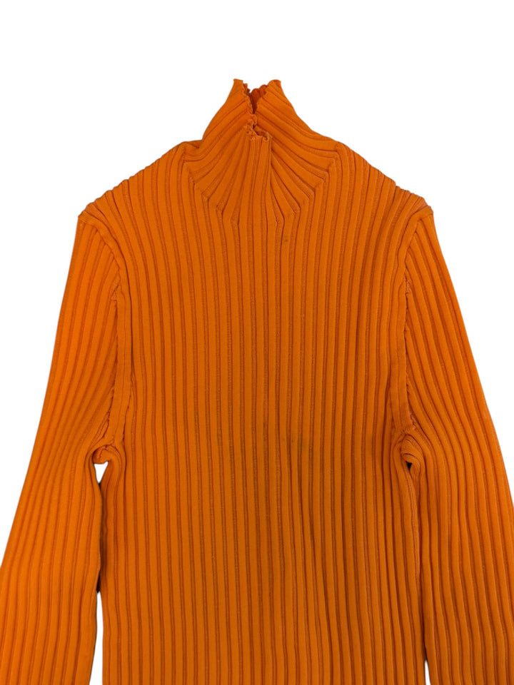 Acne Studios orange ribbed turtleneck sweater