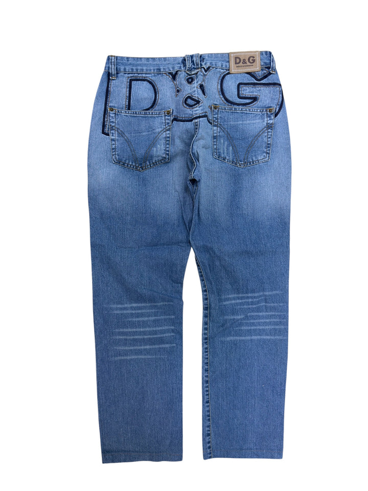Dolce&Gabbana oversized logo jeans blue denim