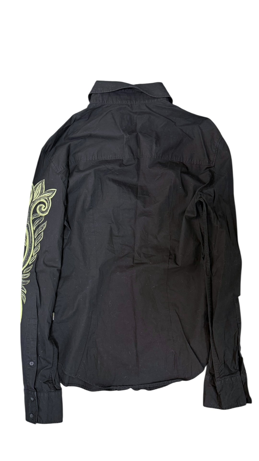 Just Cavalli embroidered sleeve shirt black