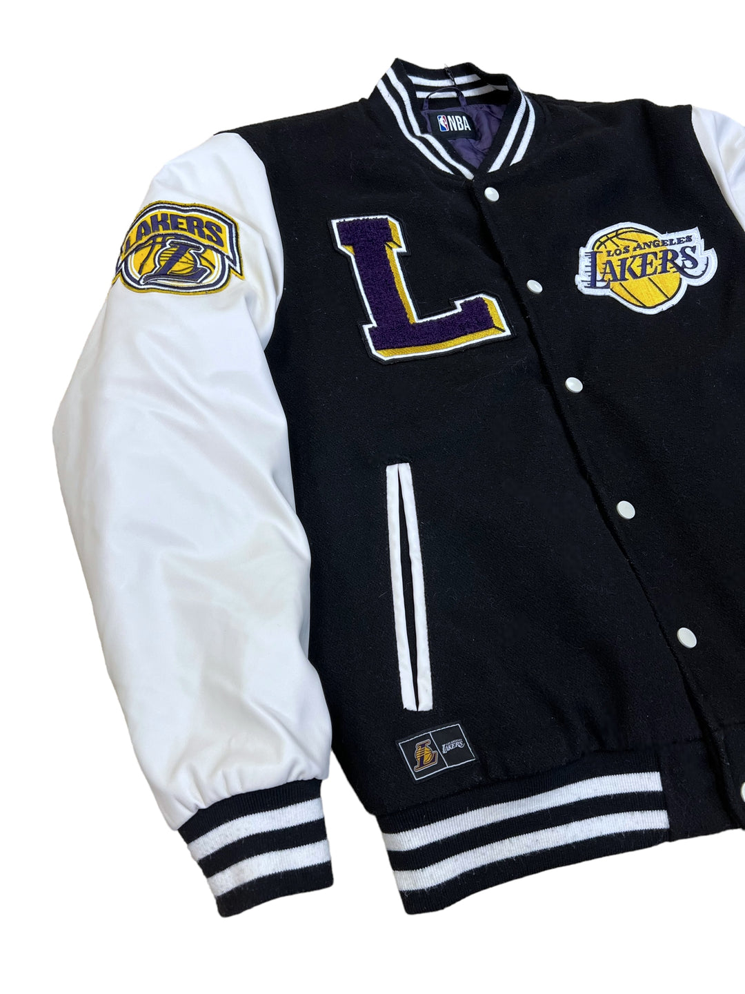 Lakers NBA Black & White Varsity Jacket Men’s large