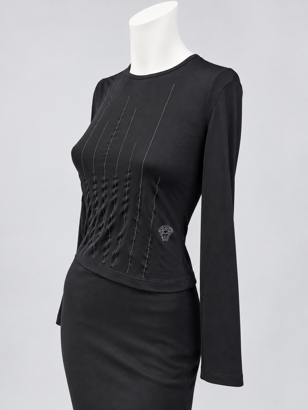 Versace Jeans Couture Medusa stitch long sleeve top