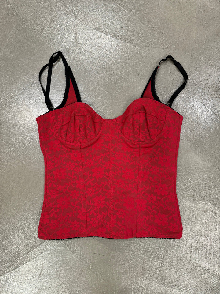 S/S 2003 Dolce & Gabbana Red Lace Bustier Corset