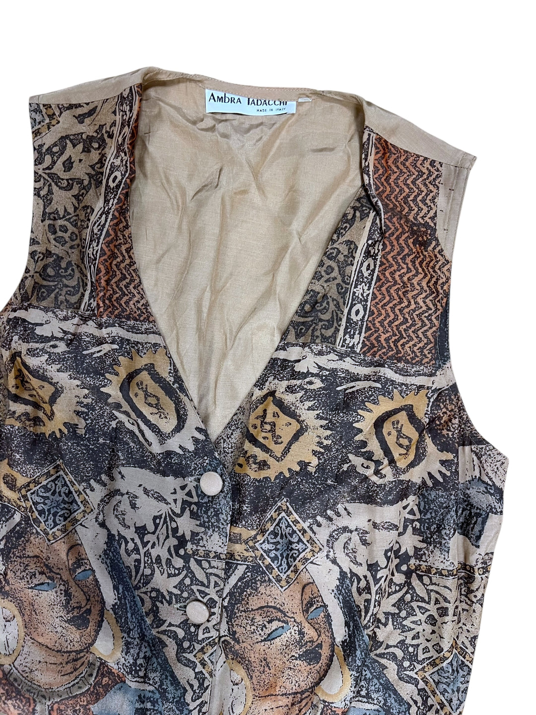 Vintage Ethnic Print Vest Medium