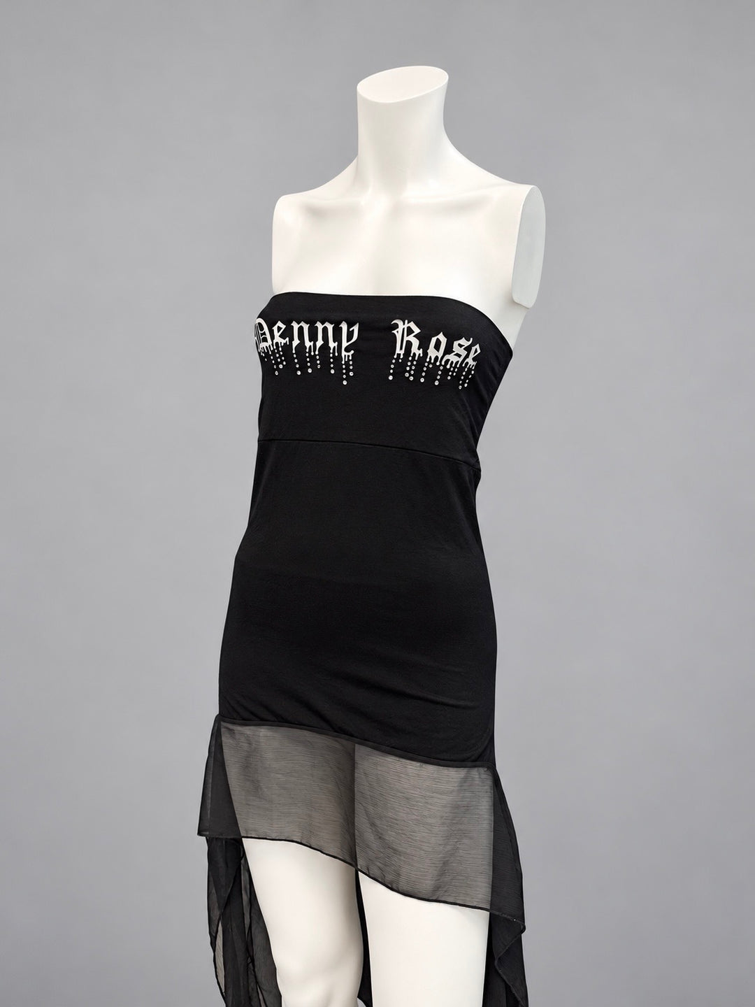 Denny Rose rhinestone asymmetric top