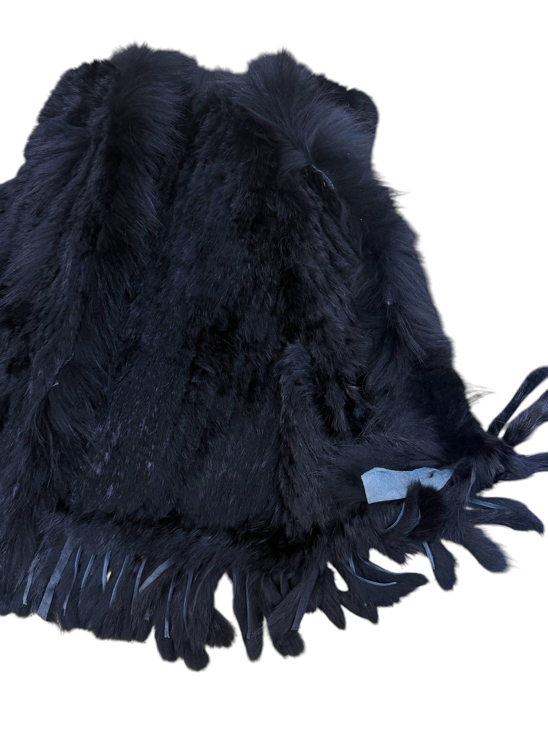 2000s black fur vest medium