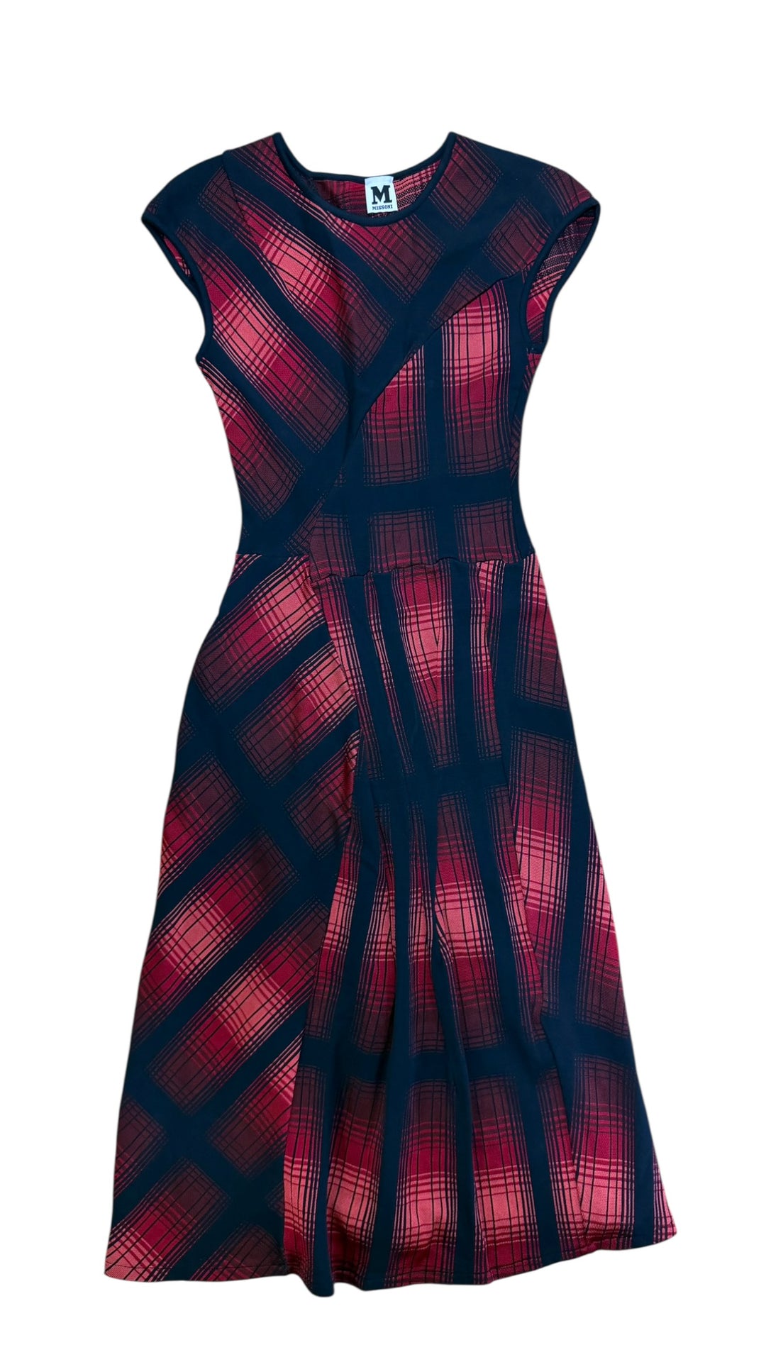 Missoni red navy midi length dress