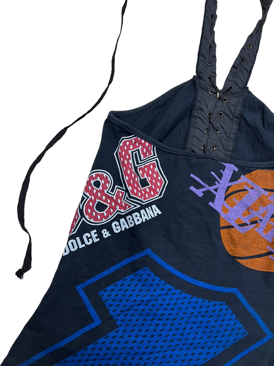 Dolce & Gabbana Basketball Lace up Text corset top Small