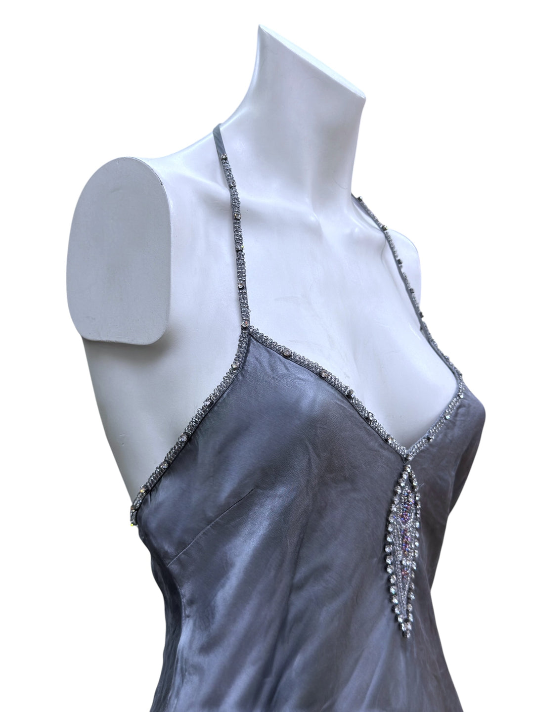 Whistles embellished silk slip dress