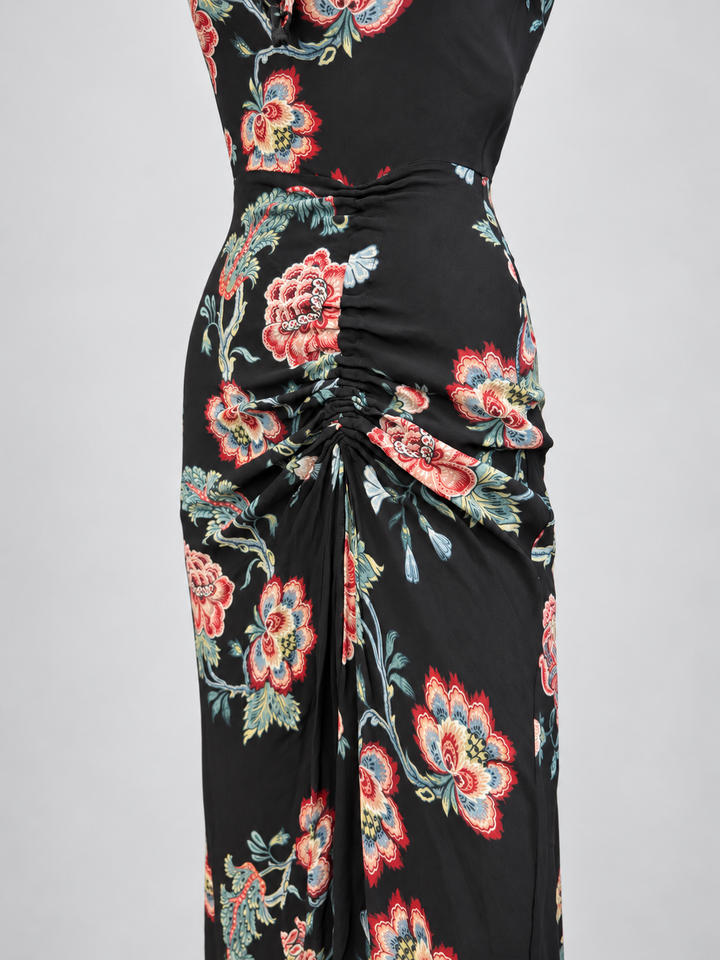 Pinko floral ruched midi dress