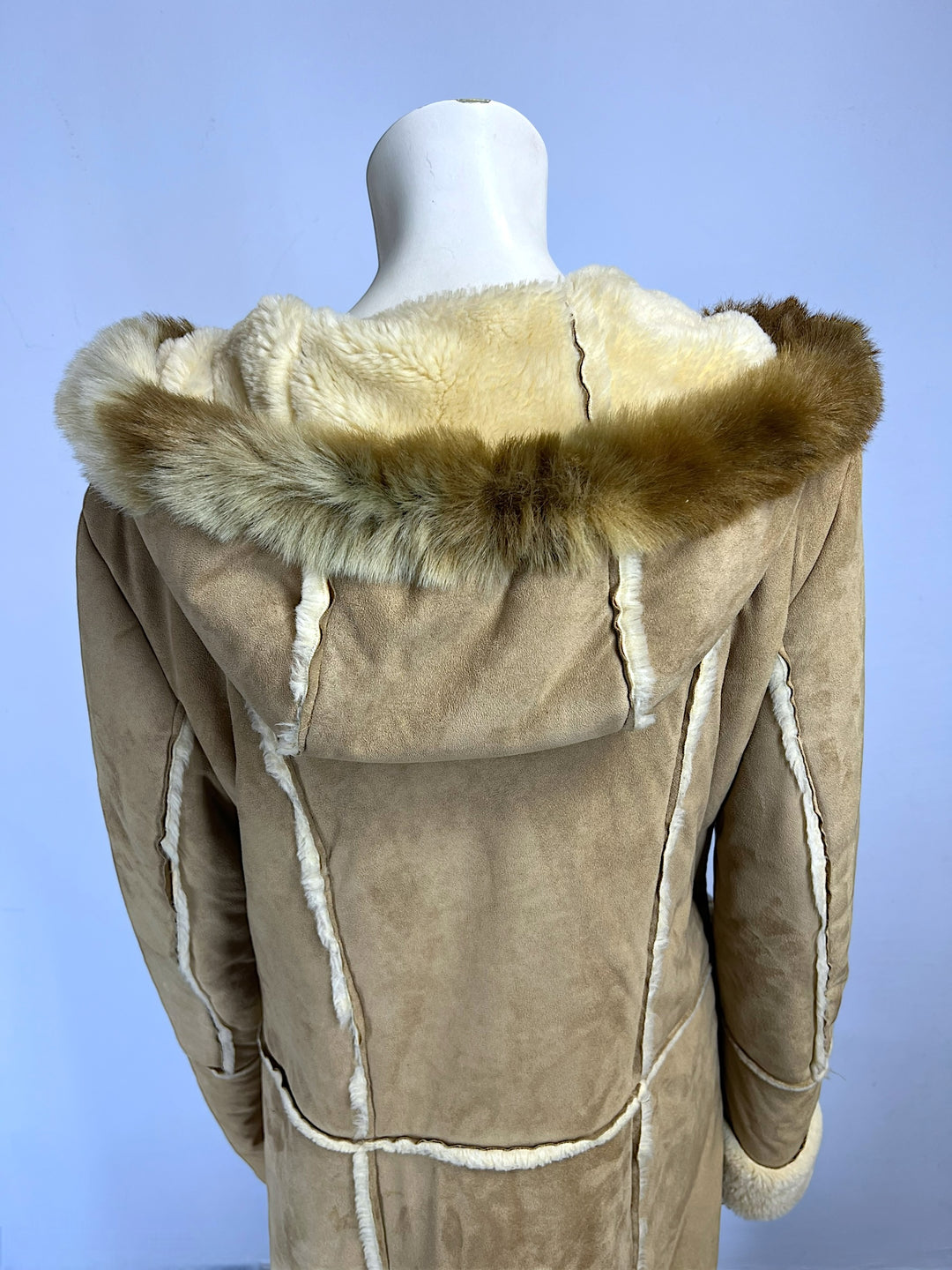 Vintage Shearling Hoodied Coat Women's Extra Large