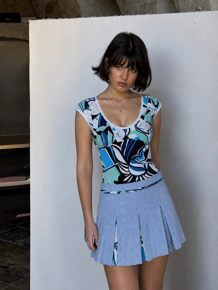 Dolce&Gabbana abstract print pleated mini dress