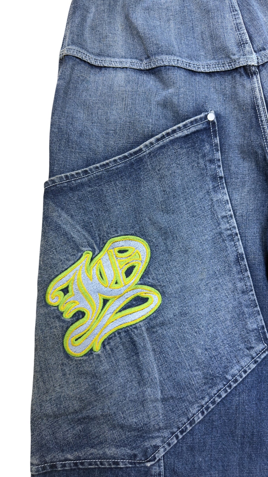 2000s denim cargo shorts blue