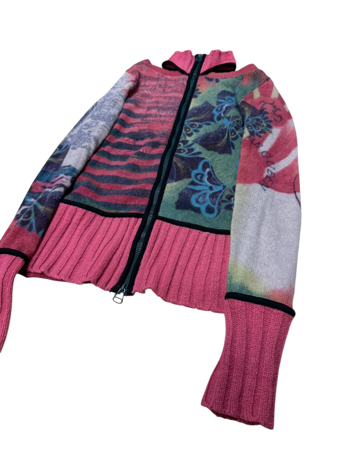 Save the Queen wool zip cardigan small