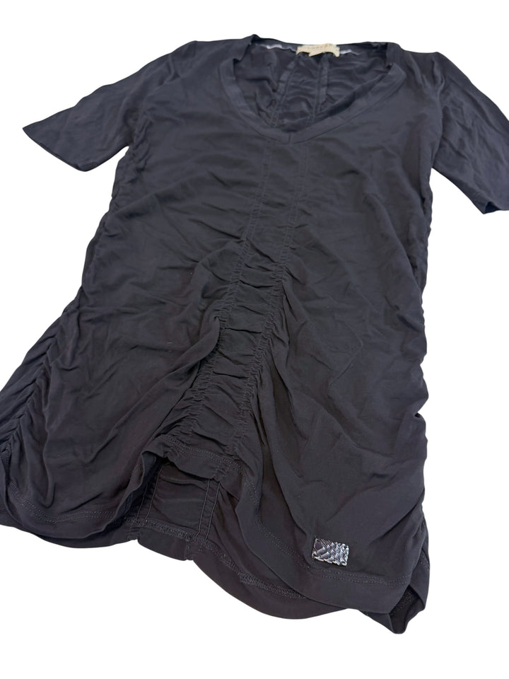 Burberry London black ruched V-neck top