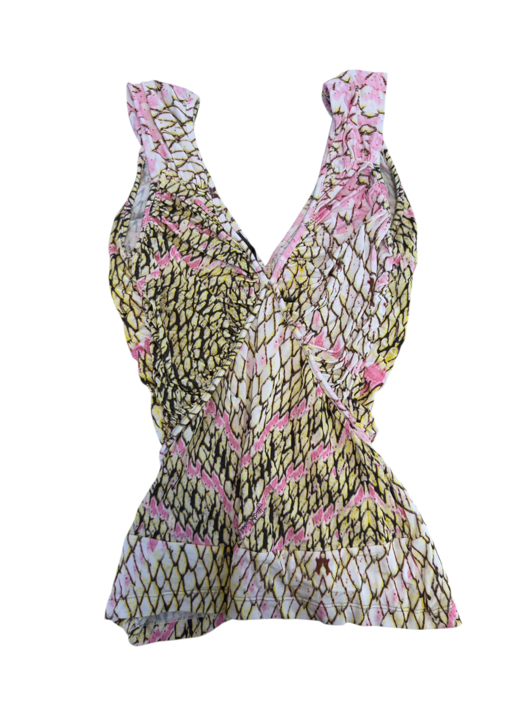 Just Cavalli 2000s ruched animal print top