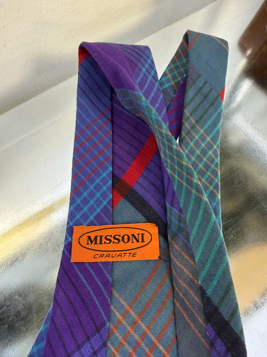 Missoni multicolor tartan cotton tie