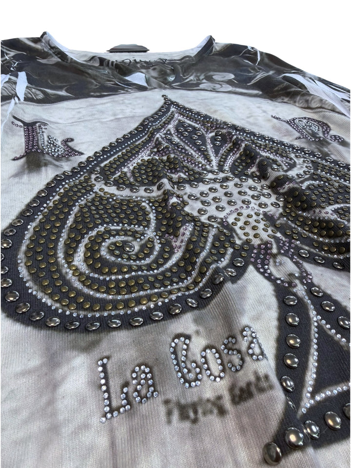 2000s studded ace of spades long sleeve top