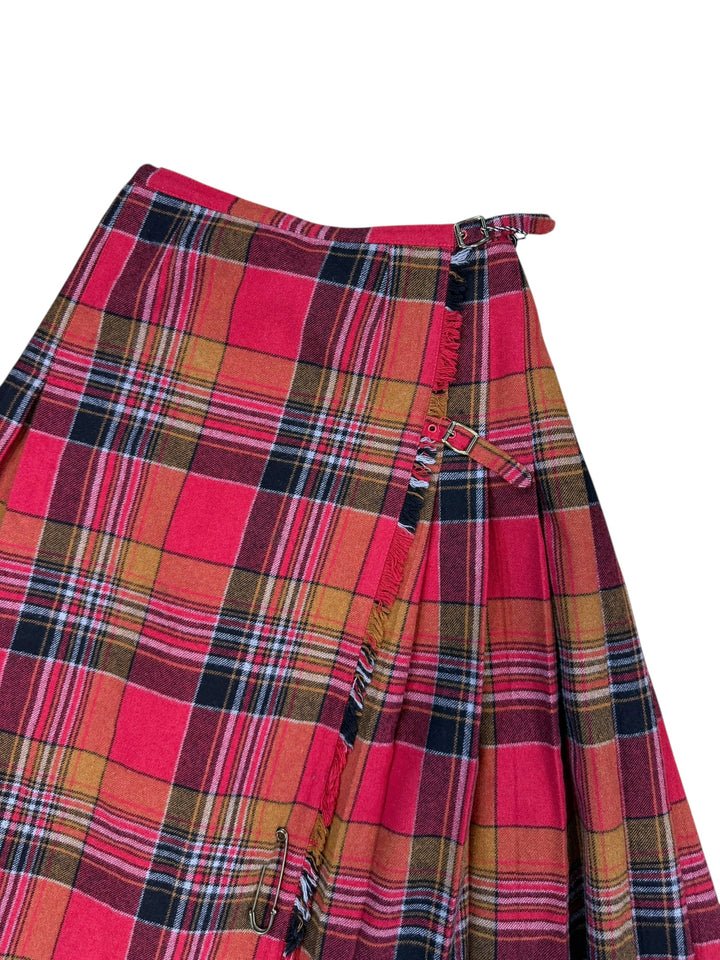 Vintage tartan wool wrap skirt s-m