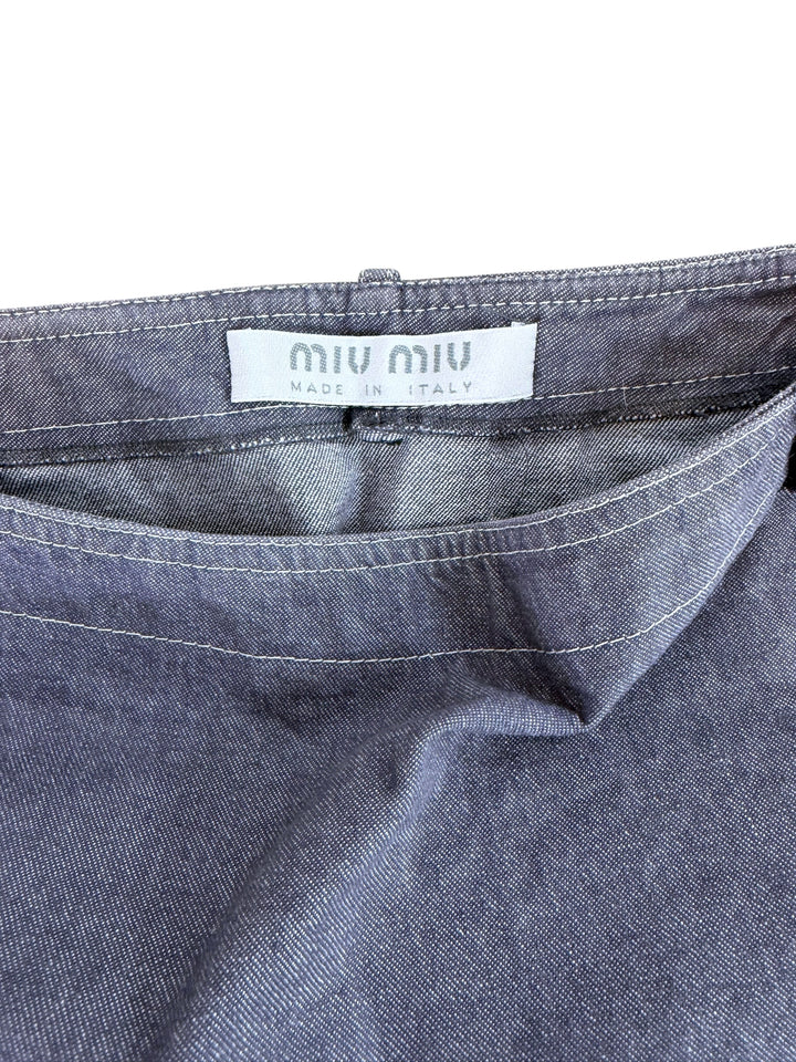 Miu Miu frayed hem mini skirt