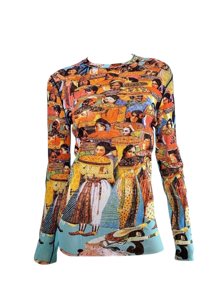 Jean Paul Gaultier x Fuzzi S/S 1994 “Indian Procession” Mesh Top Small