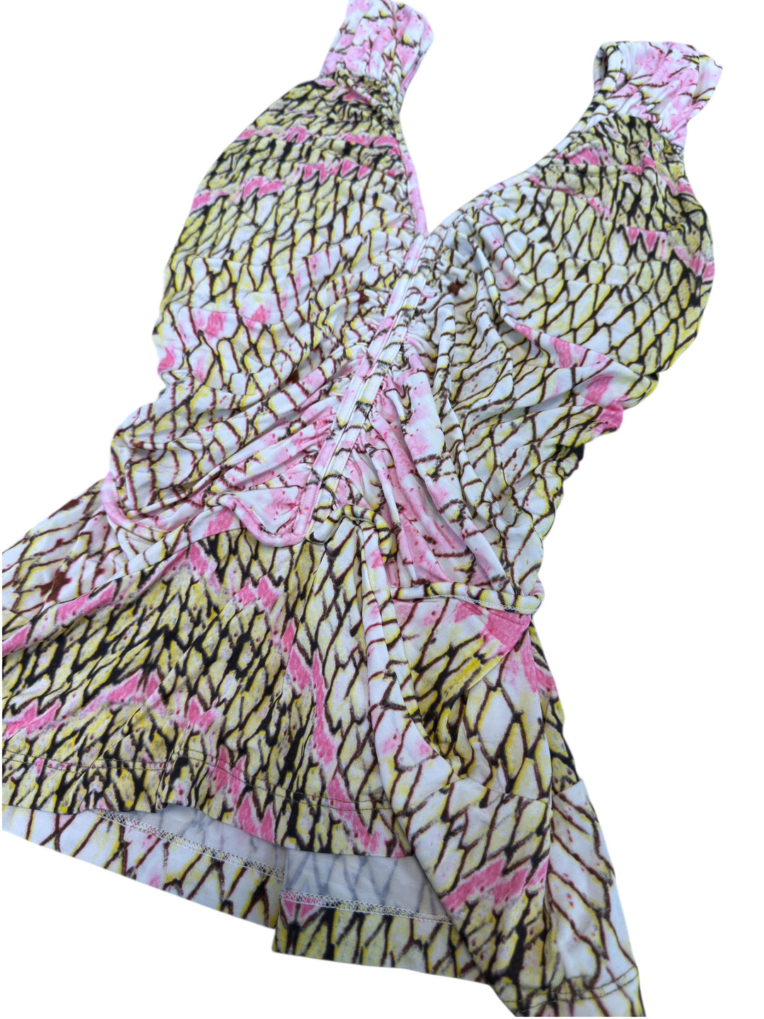 Just Cavalli 2000s ruched animal print top