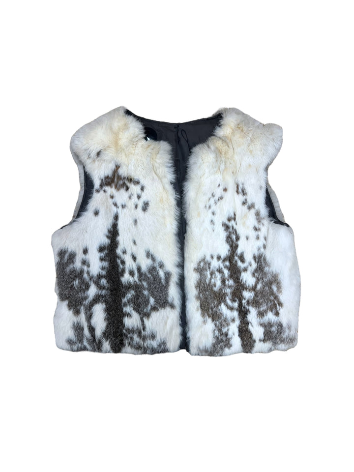 Vintage faux fur vest jacket women’s medium