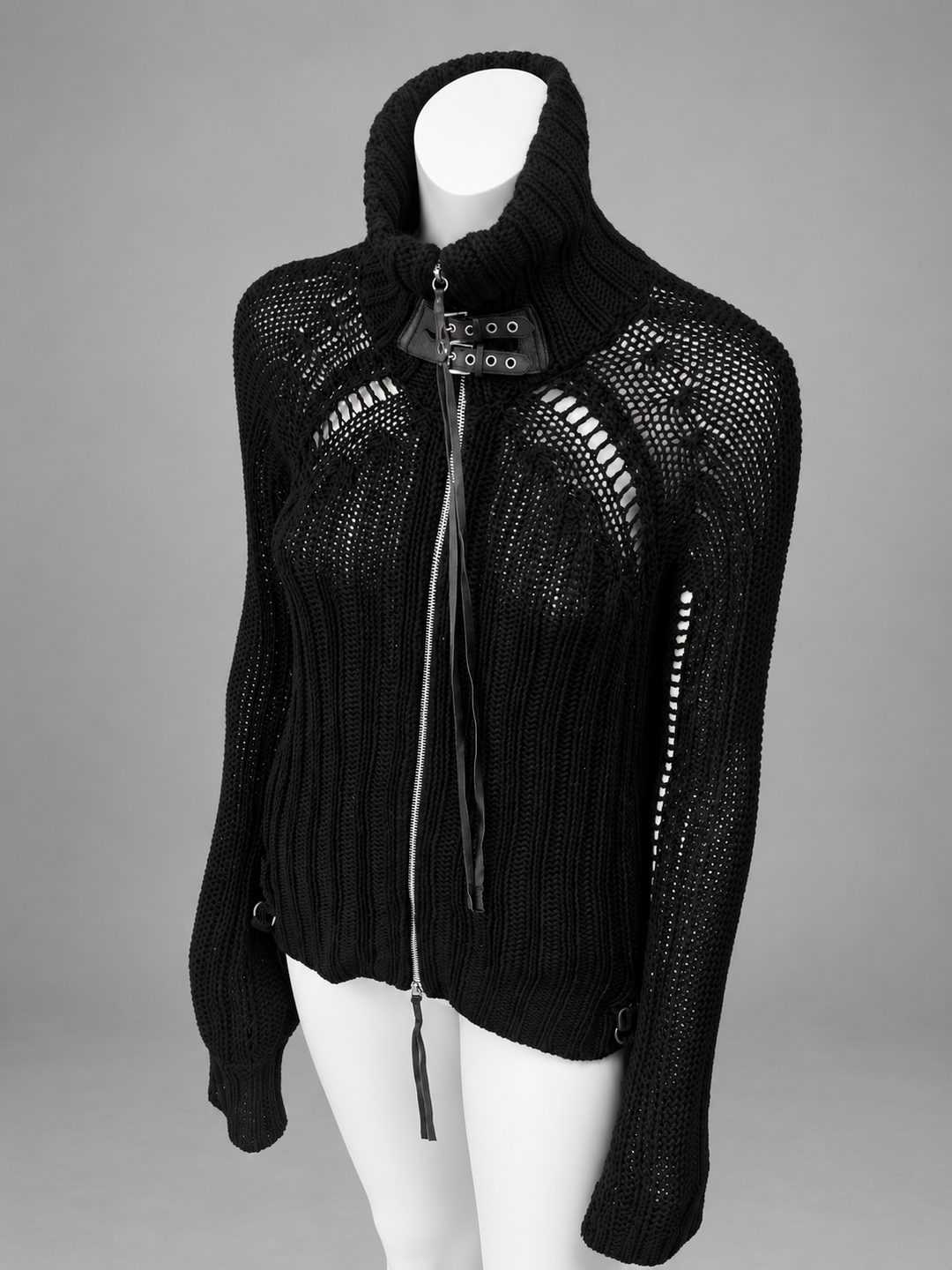 Patrizia Pepe open knit zip cardigan
