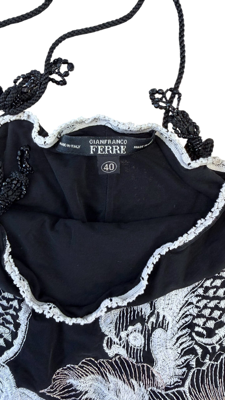 Gianfranco Ferré vintage embroidered dragon bodysuit