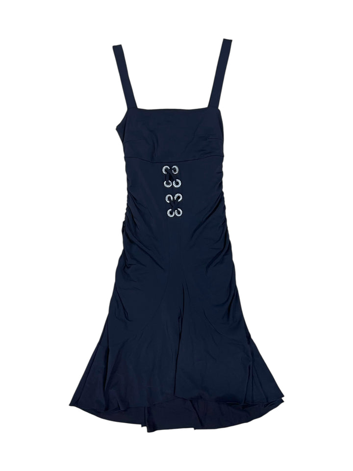 Roccobarocco Black Strappy Dress with Crystal Details Extra Small Info