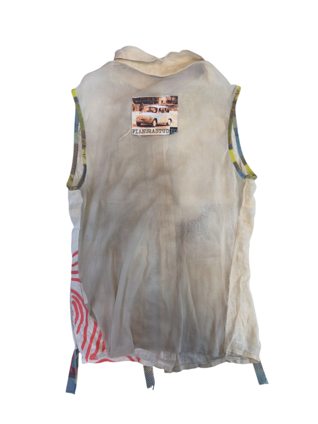 Pianura Studio artistic patchwork linen vest