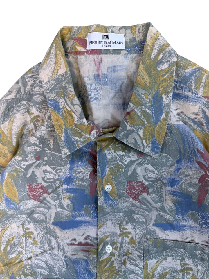 Pierre Balmain vintage tropical print short sleeve shirt