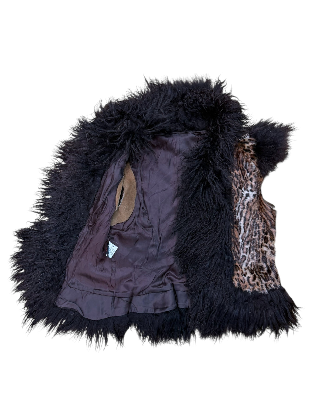 Vintage leopard fur vest medium
