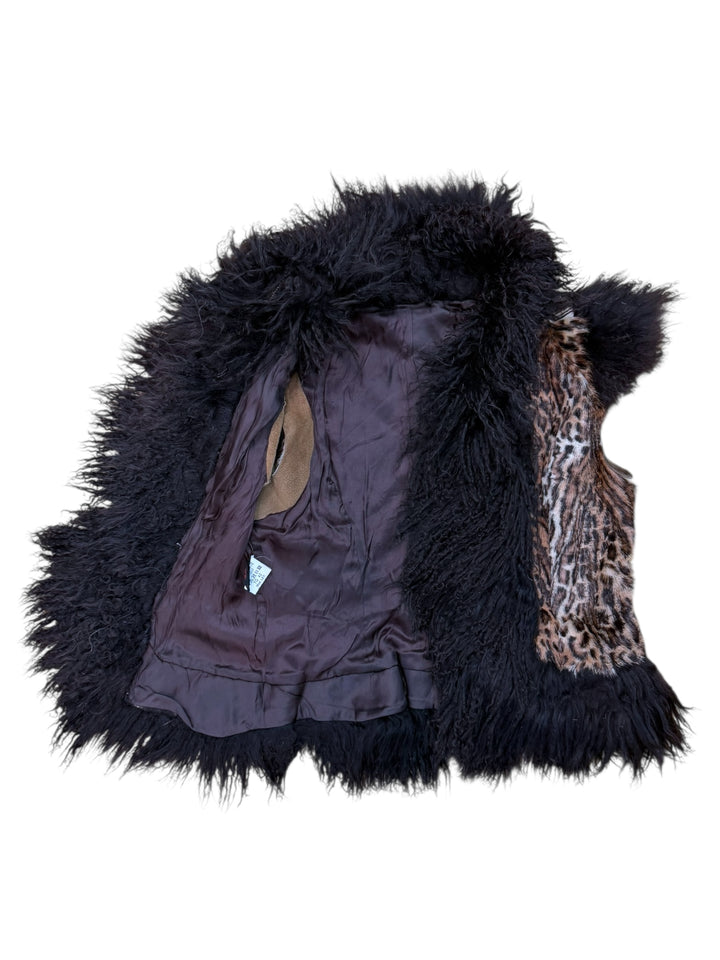 Vintage leopard fur vest medium