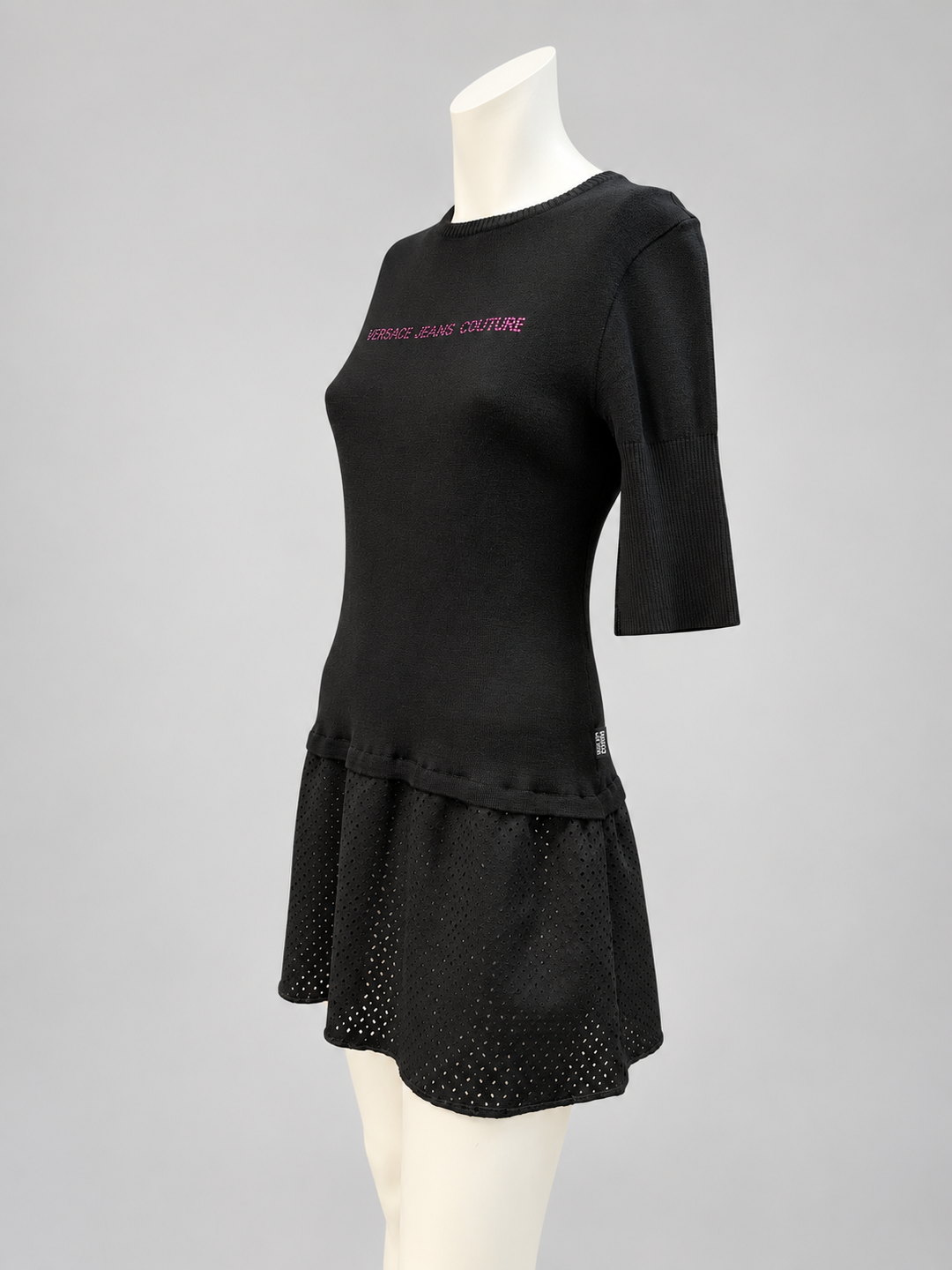 Versace Jeans Couture FW2003 crystallised rib knit dress