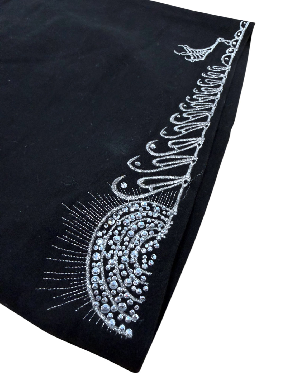John Richmond Early 2000s Embroidered Crystal Mini Skirt