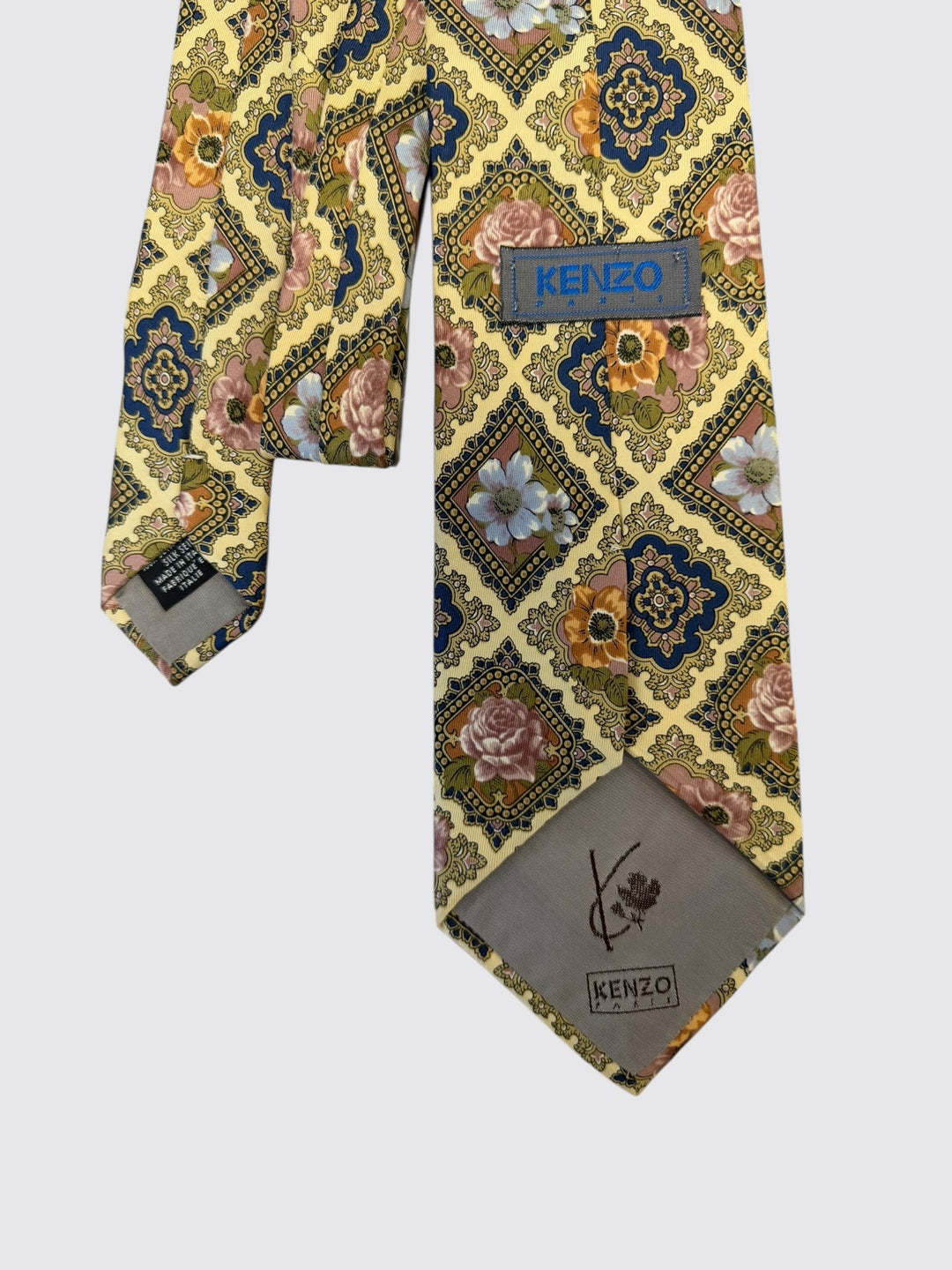 Kenzo Paris Baroque Floral Silk Tie (Made in Italy, 1990s)