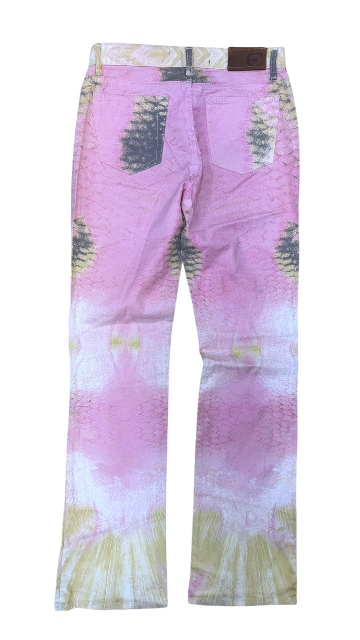 SS2001 Just Cavalli Pink Hybrid Snakeskin Bees Pants