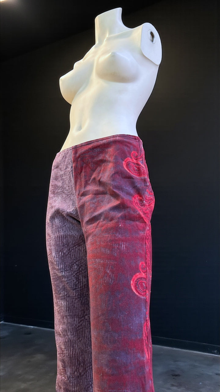 Vintage printed cotton trousers women’s medium