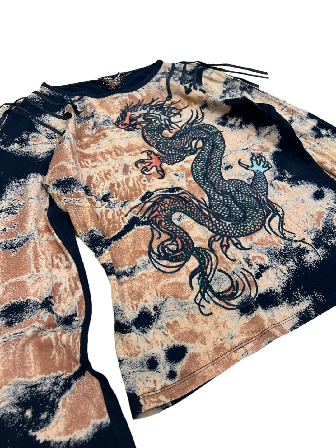 Hybris 2000’s dragon print long sleeve top women’s small