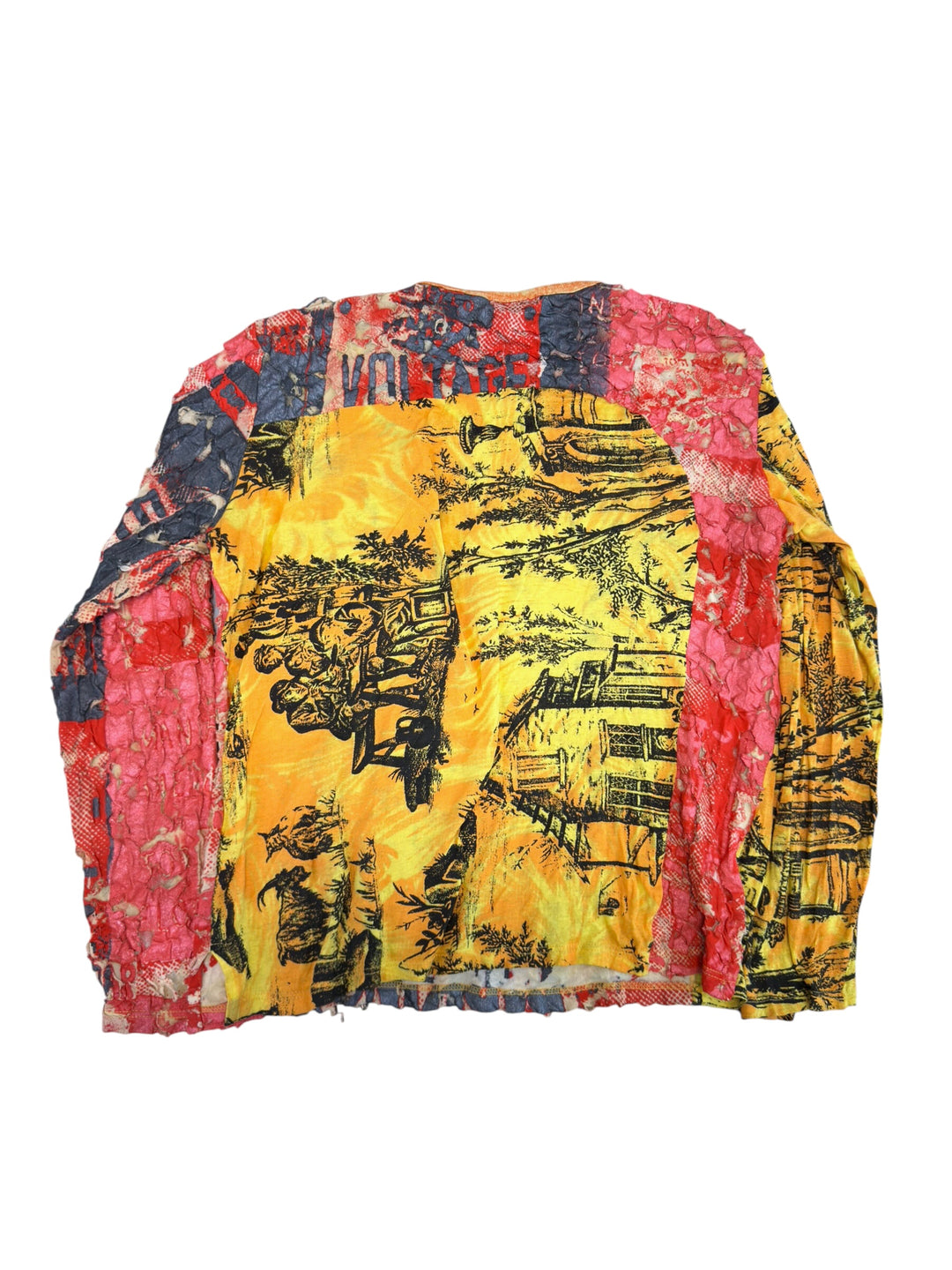 Custo barcelona distressed patchwork long sleeve top